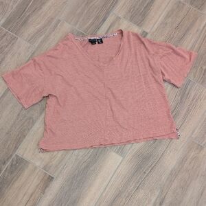Tahari Dusty Pink Short Sleeve V-Neck Top